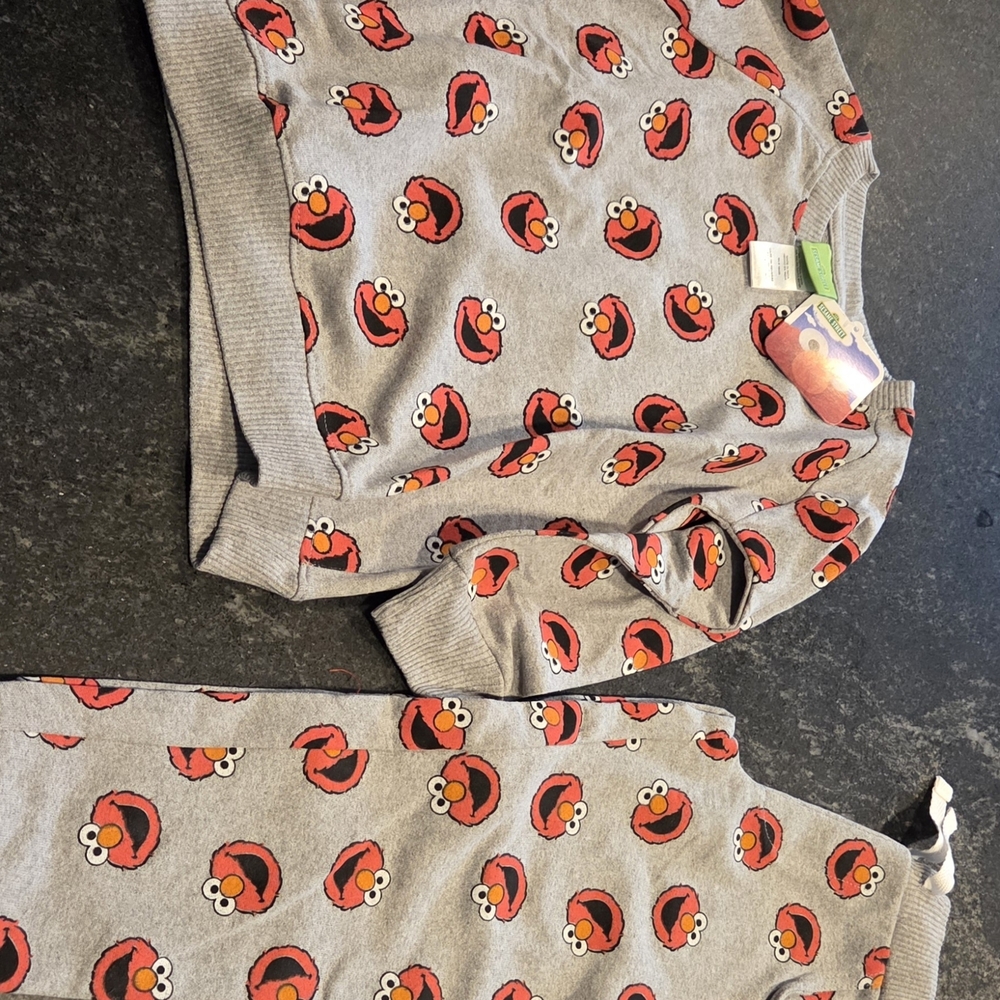 Sesame Street Gray Sweater with Red and Orange Character